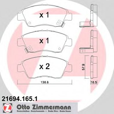 set placute frana,frana disc