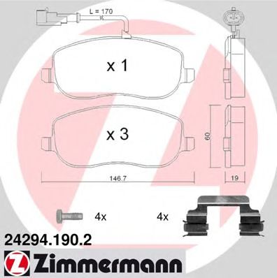 set placute frana,frana disc