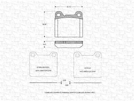 set placute frana,frana disc