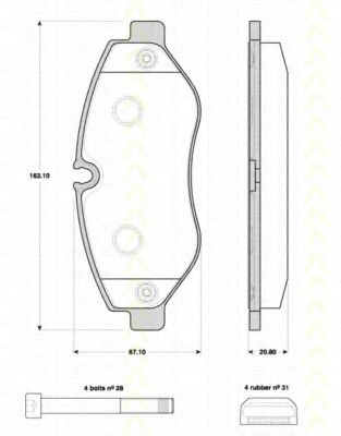 set placute frana,frana disc