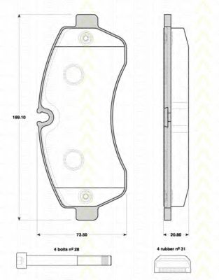 set placute frana,frana disc