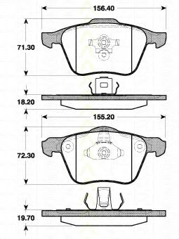 set placute frana,frana disc