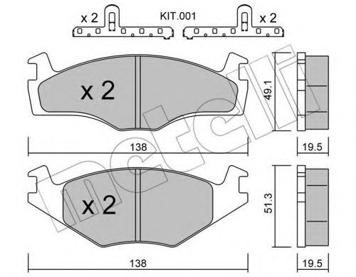 set placute frana,frana disc