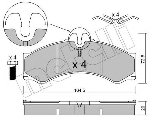 set placute frana,frana disc