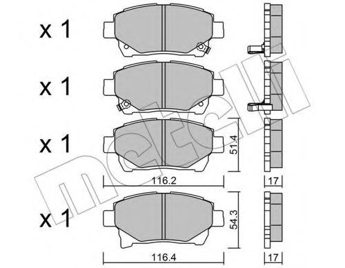 set placute frana,frana disc