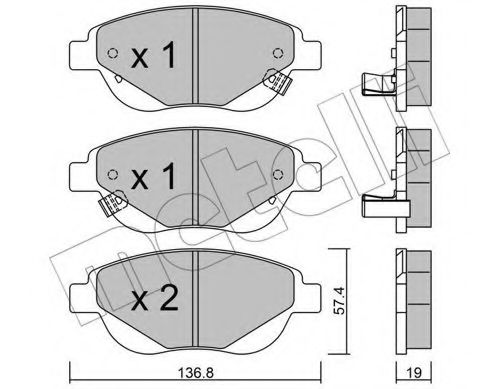 set placute frana,frana disc