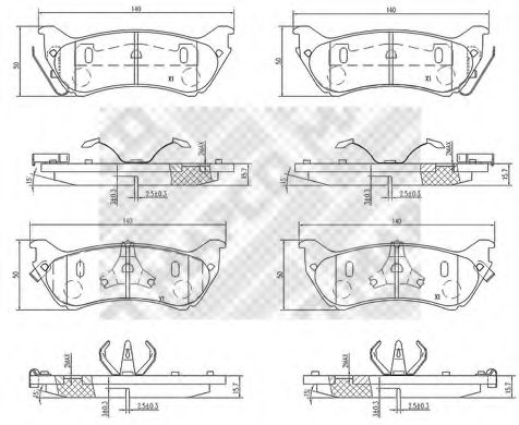 set placute frana,frana disc