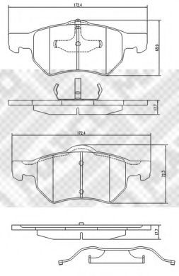 set placute frana,frana disc