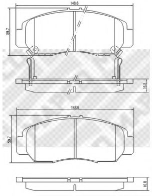 set placute frana,frana disc