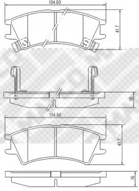 set placute frana,frana disc