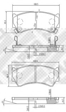 set placute frana,frana disc