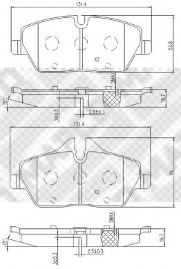 set placute frana,frana disc