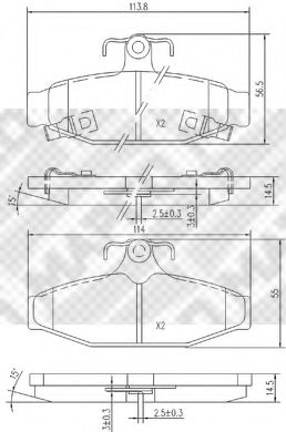 set placute frana,frana disc