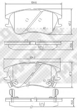 set placute frana,frana disc