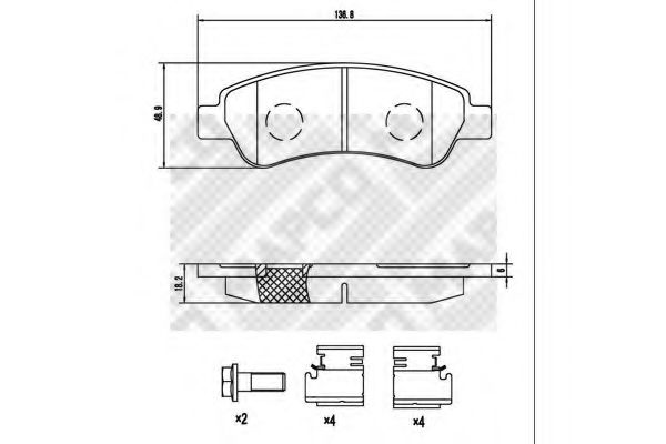 set placute frana,frana disc