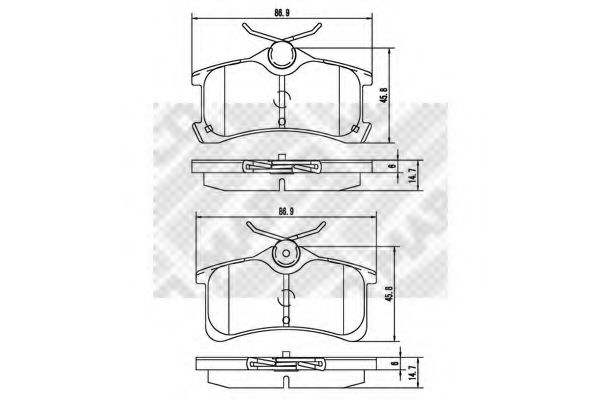 set placute frana,frana disc