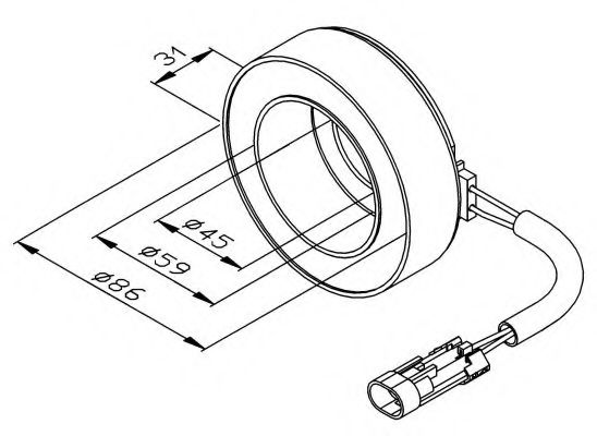 Bobina, ambreiaj magnetic compresor