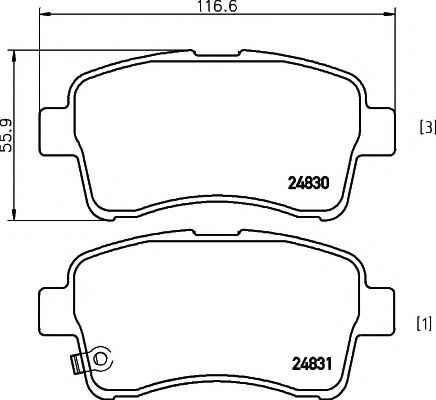 set placute frana,frana disc