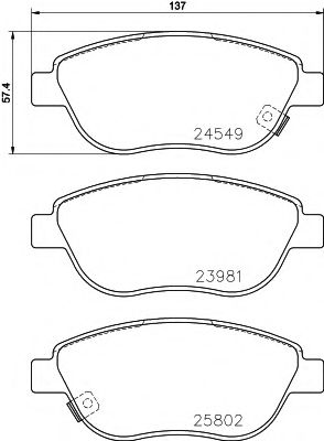 set placute frana,frana disc