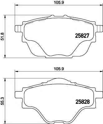 set placute frana,frana disc