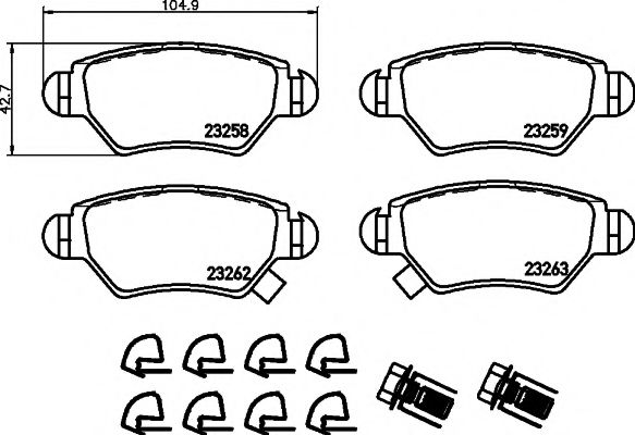 set placute frana,frana disc