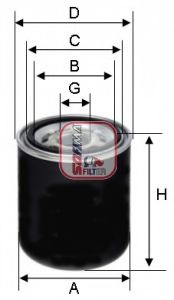 Element filtrant uscator aer, compresor