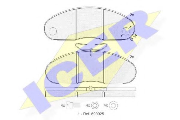 set placute frana,frana disc