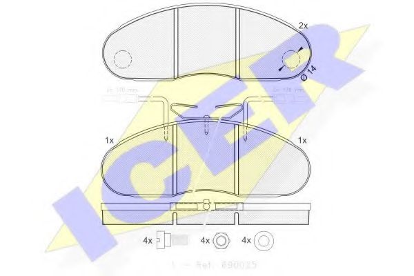 set placute frana,frana disc