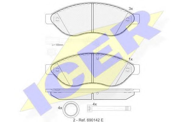 set placute frana,frana disc