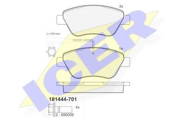 set placute frana,frana disc