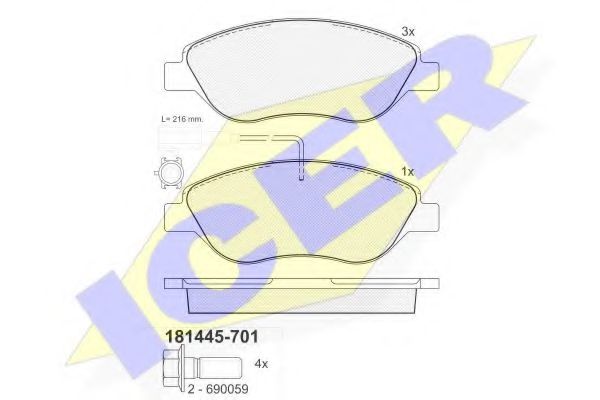 set placute frana,frana disc