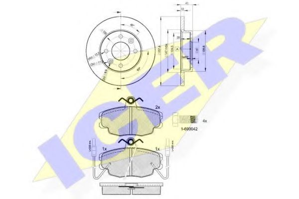 Set frana, frana disc