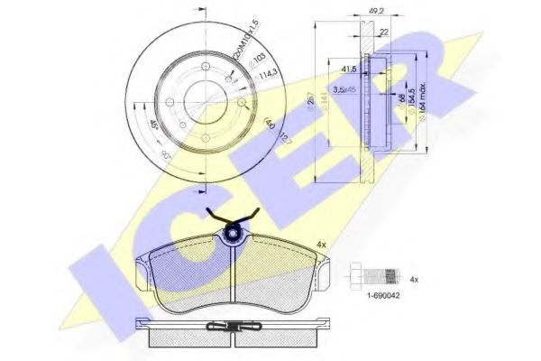 Set frana, frana disc