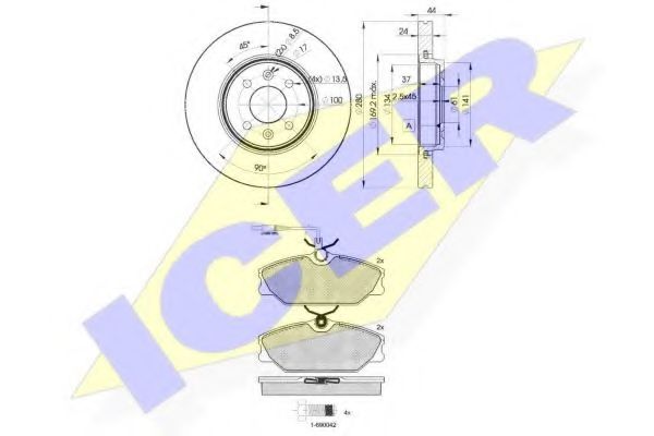 Set frana, frana disc