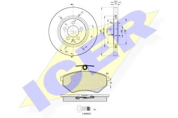 Set frana, frana disc