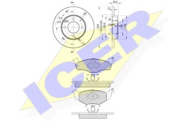 Set frana, frana disc