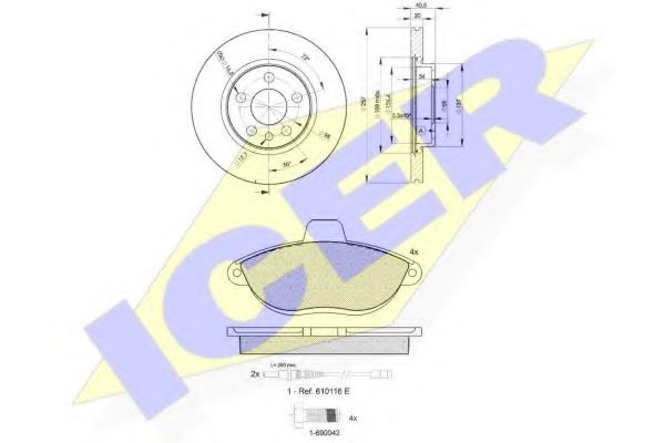 Set frana, frana disc