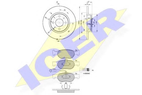 Set frana, frana disc