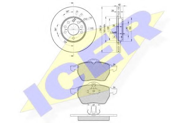 Set frana, frana disc