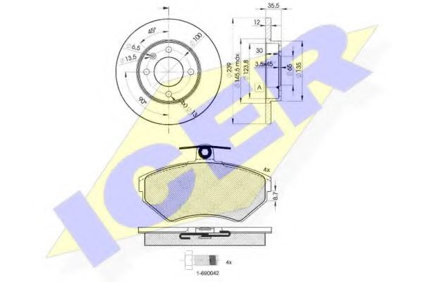 Set frana, frana disc