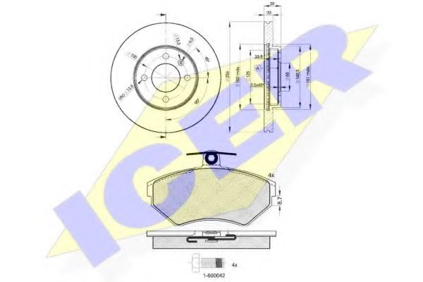 Set frana, frana disc