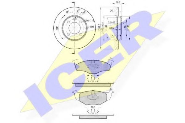 Set frana, frana disc