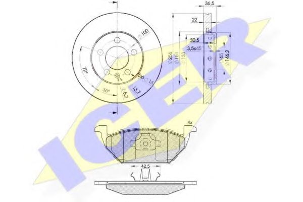 Set frana, frana disc