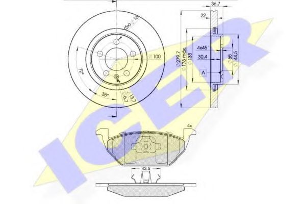 Set frana, frana disc