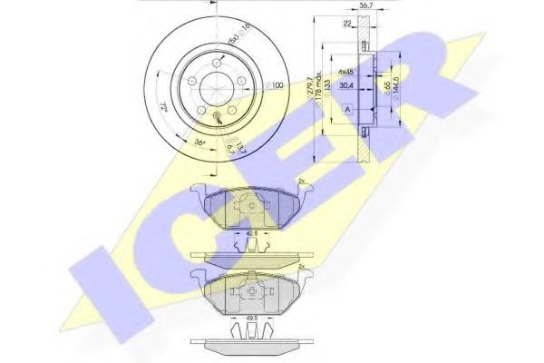 Set frana, frana disc