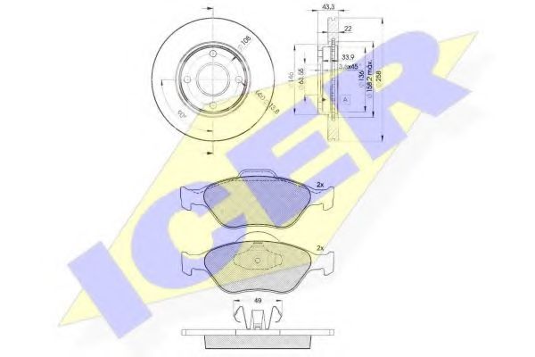 Set frana, frana disc