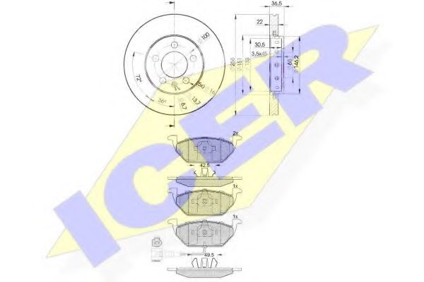 Set frana, frana disc