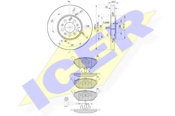 Set frana, frana disc