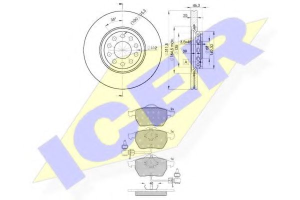 Set frana, frana disc