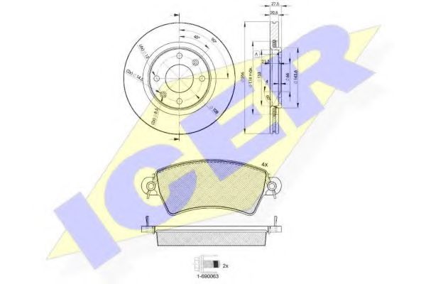 Set frana, frana disc
